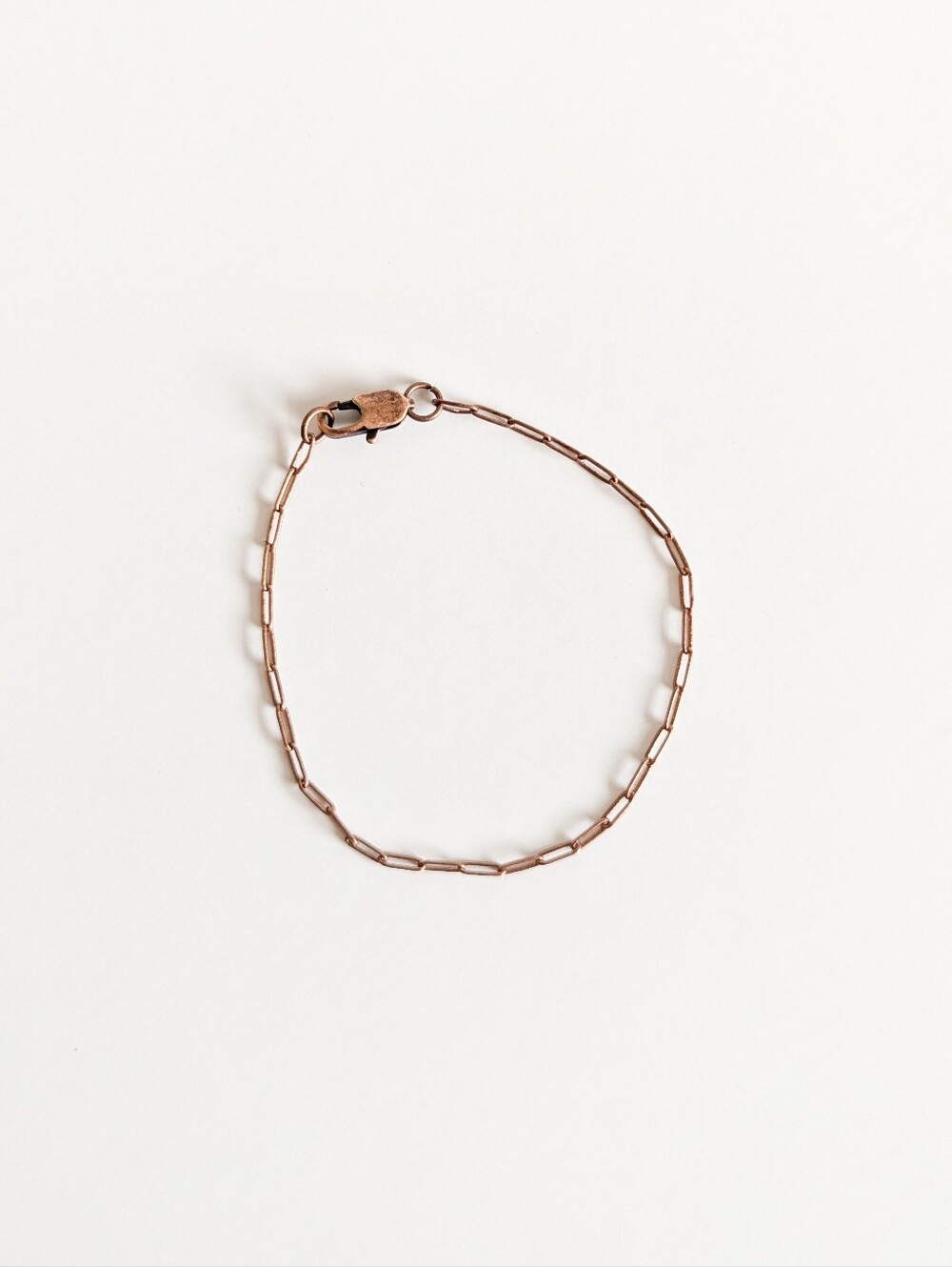 Dainty Paperclip Bracelet - Copper-plated